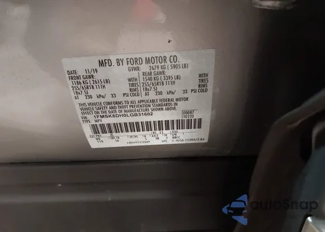 2020 Ford Explorer Xlt z USA, uszkodzony, nr VIN 1FMSK8DH0LGB31602